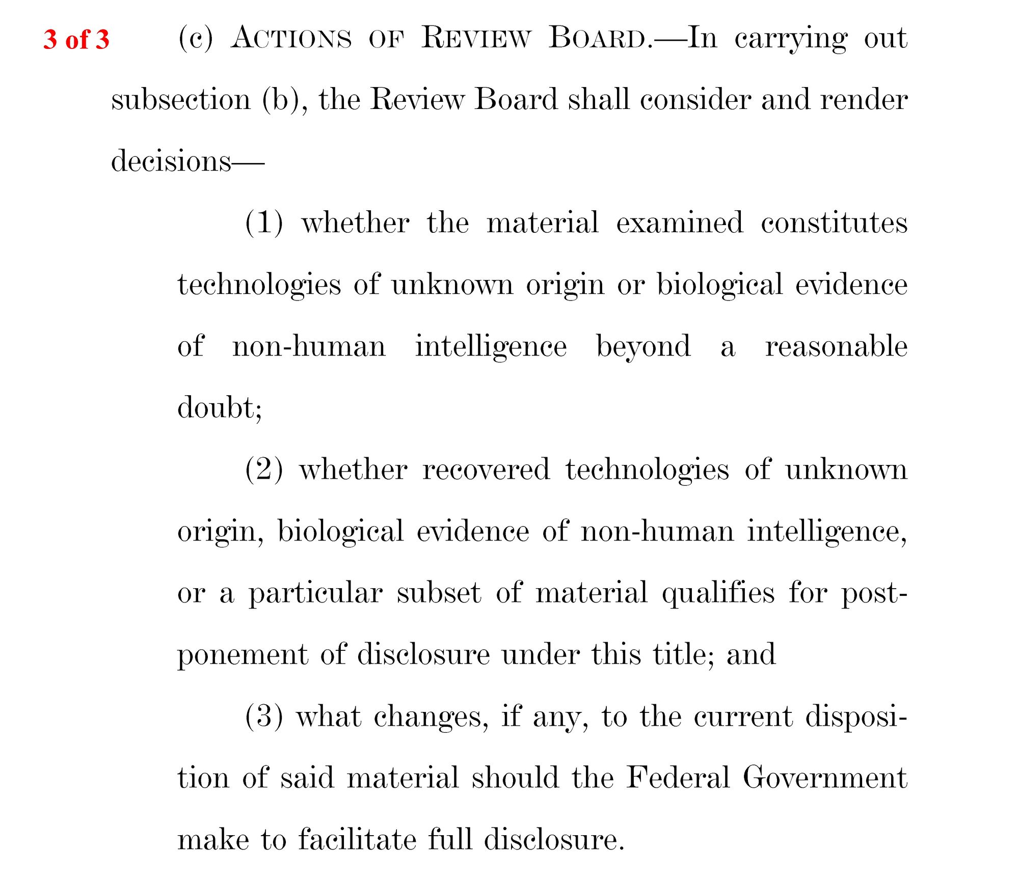 Senate Intelligence bill gives holders of "non-earth origin or exotic UAP material" six months to make it available to AARO
